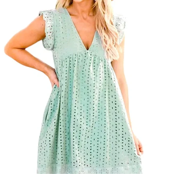 green emerald velvet dress Cotton Mint Green Floral Midi Sundress with Pockets– PromGirl